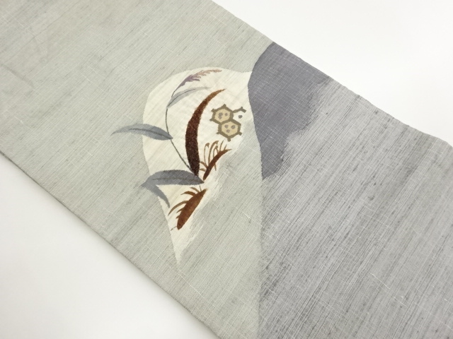 JAPANESE NAGOYA OBI / TSUMUGI / DYED / KINSAI / PLANTS